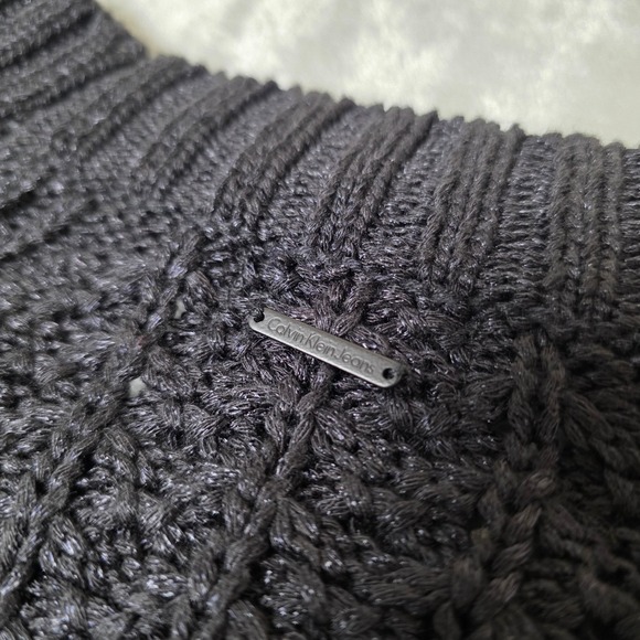 Calvin‎ Klein Jeans Minimalist Black Chunky Knit Crewneck Sweater Size S - Picture 5 of 8